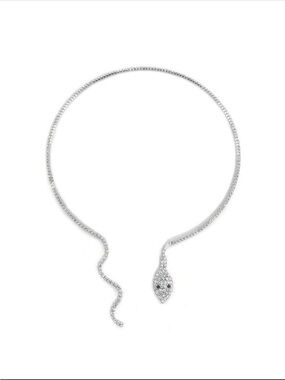 NEW❗️Silver Crystal Snake-Head Collar Necklace. Luxury Snake Necklace (Def)